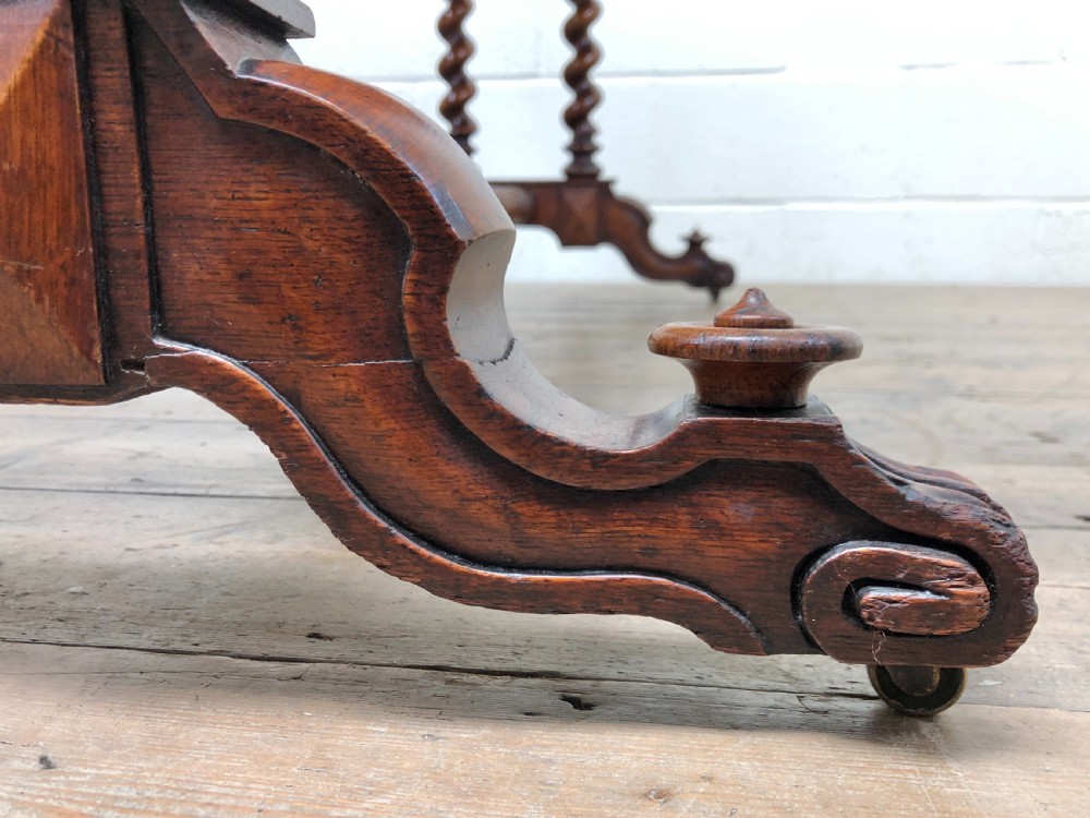 Antique Walnut Table with Barley Twist Legs View X
