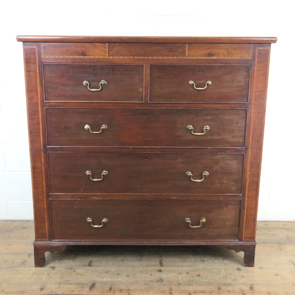 Large 19th Century Inlaid Mahogany Chest of Drawers