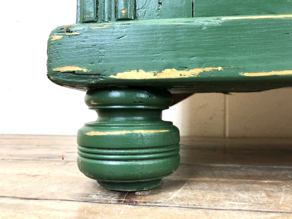 Antique Green Painted Pine Cupboard View VII