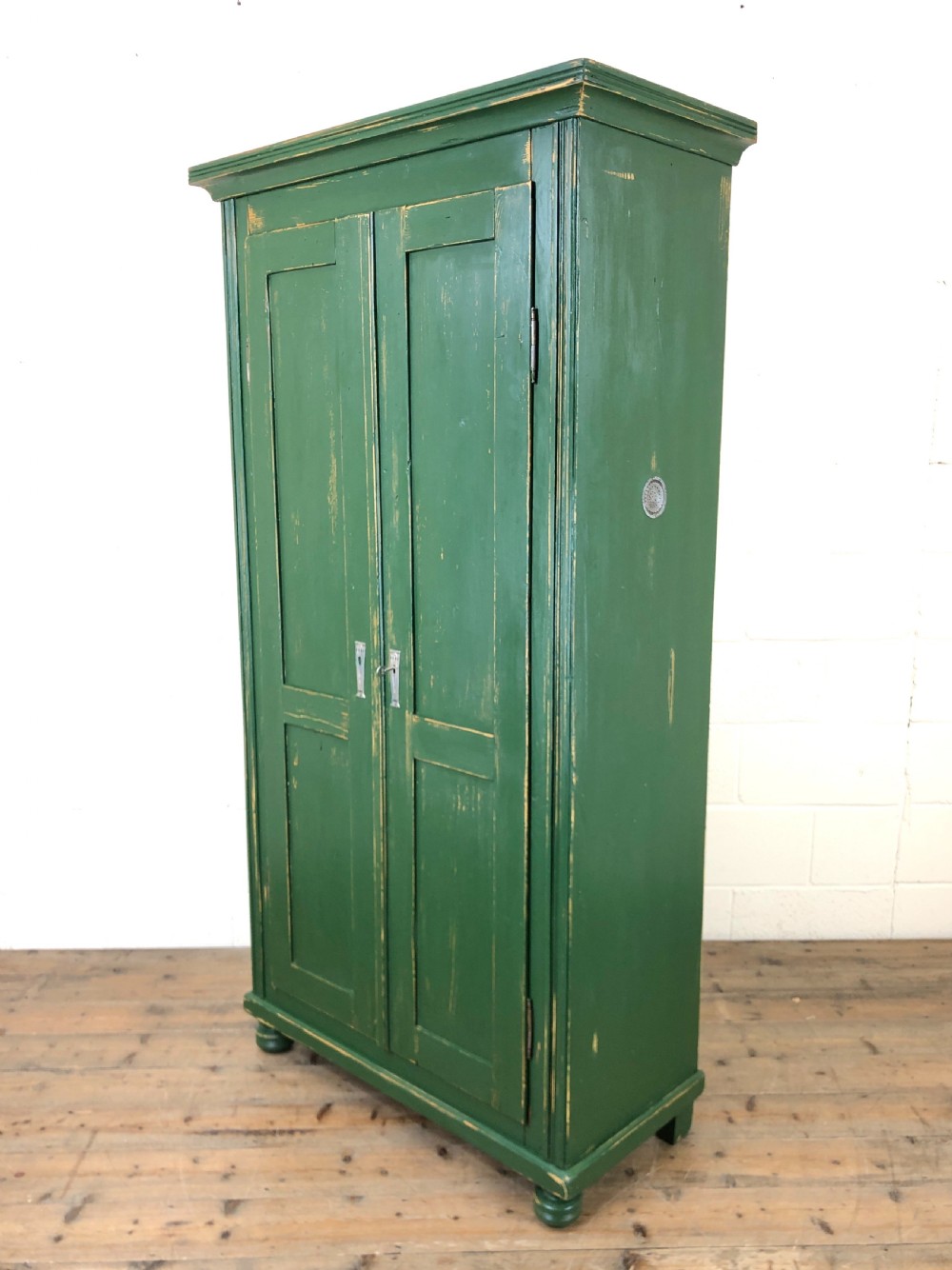 Antique Green Painted Pine Cupboard View IX