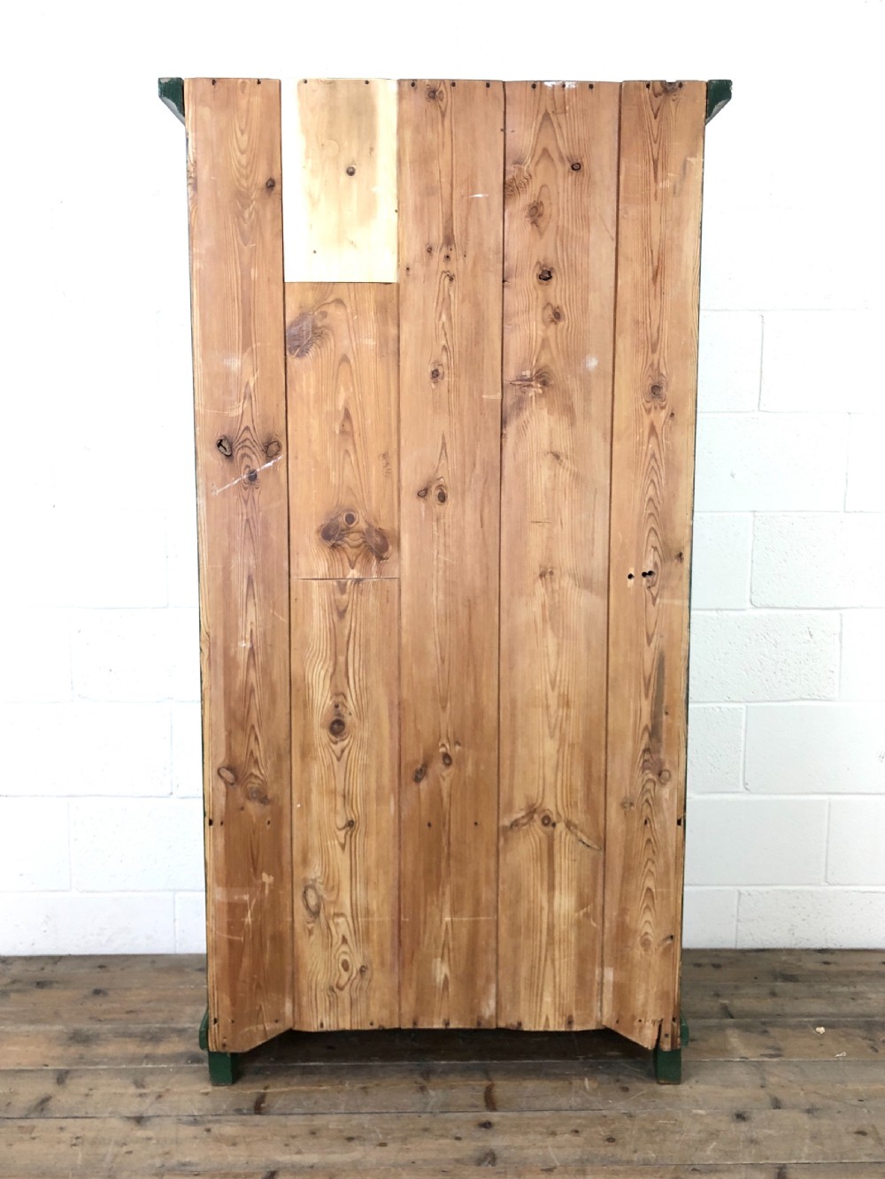 Antique Green Painted Pine Cupboard View XI
