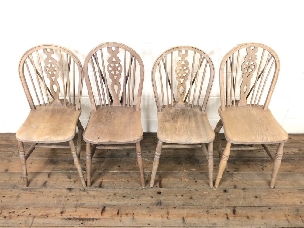 Four Antique Farmhouse Kitchen Chairs View II