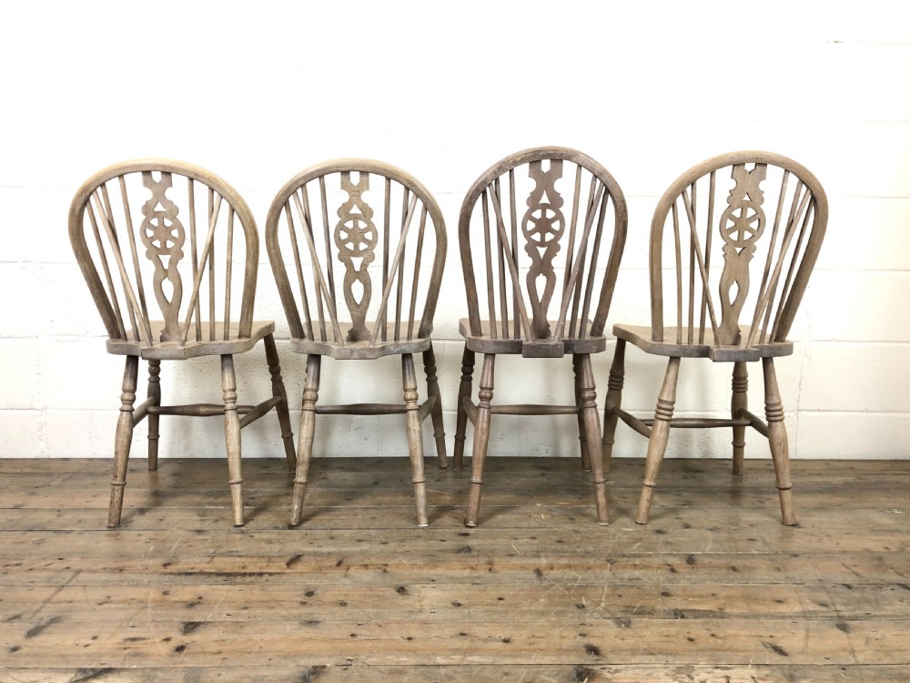 Four Antique Farmhouse Kitchen Chairs View XI