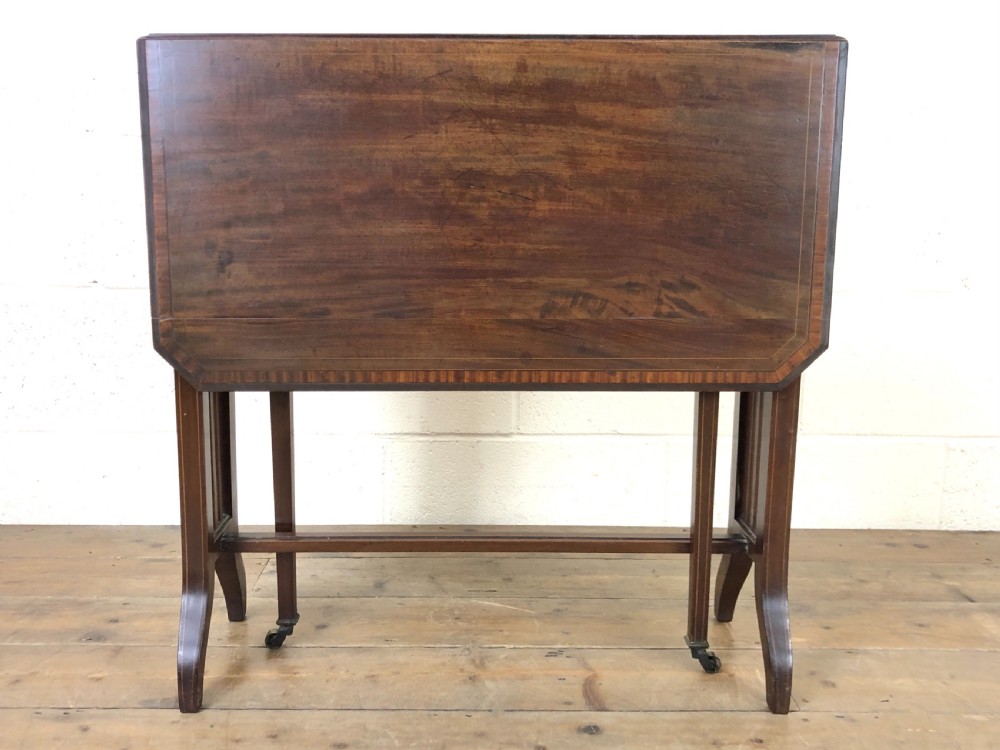 Antique Edwardian Mahogany Drop Leaf Table  View VII