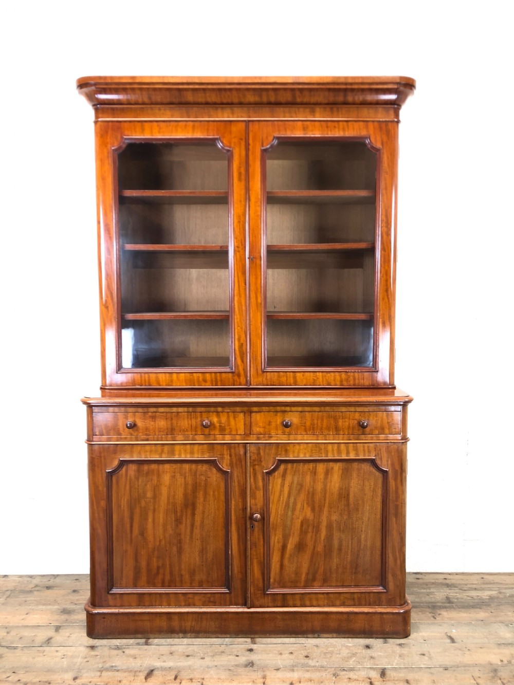 Antique Mahogany Two Stage Bookcase View II