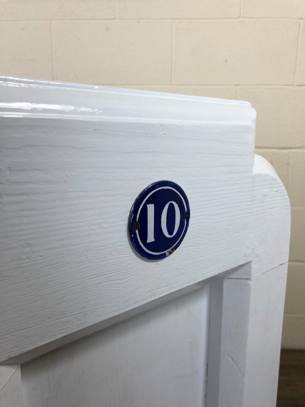 Antique White Painted Pew Bench View IV