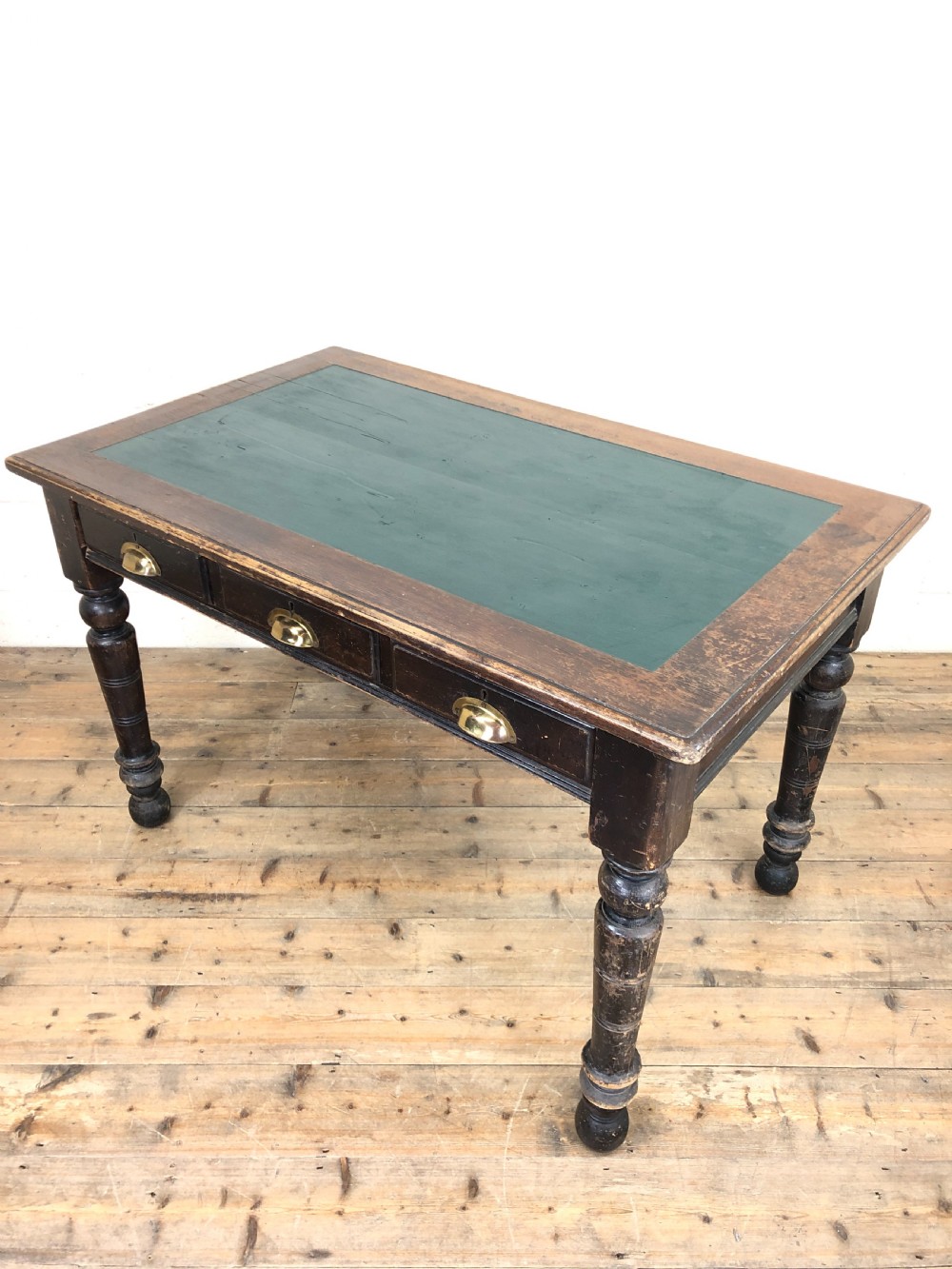 Early 20th Century Desk with Green Painted Top View II