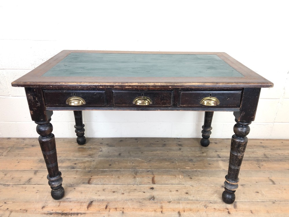 Early 20th Century Desk with Green Painted Top View IV