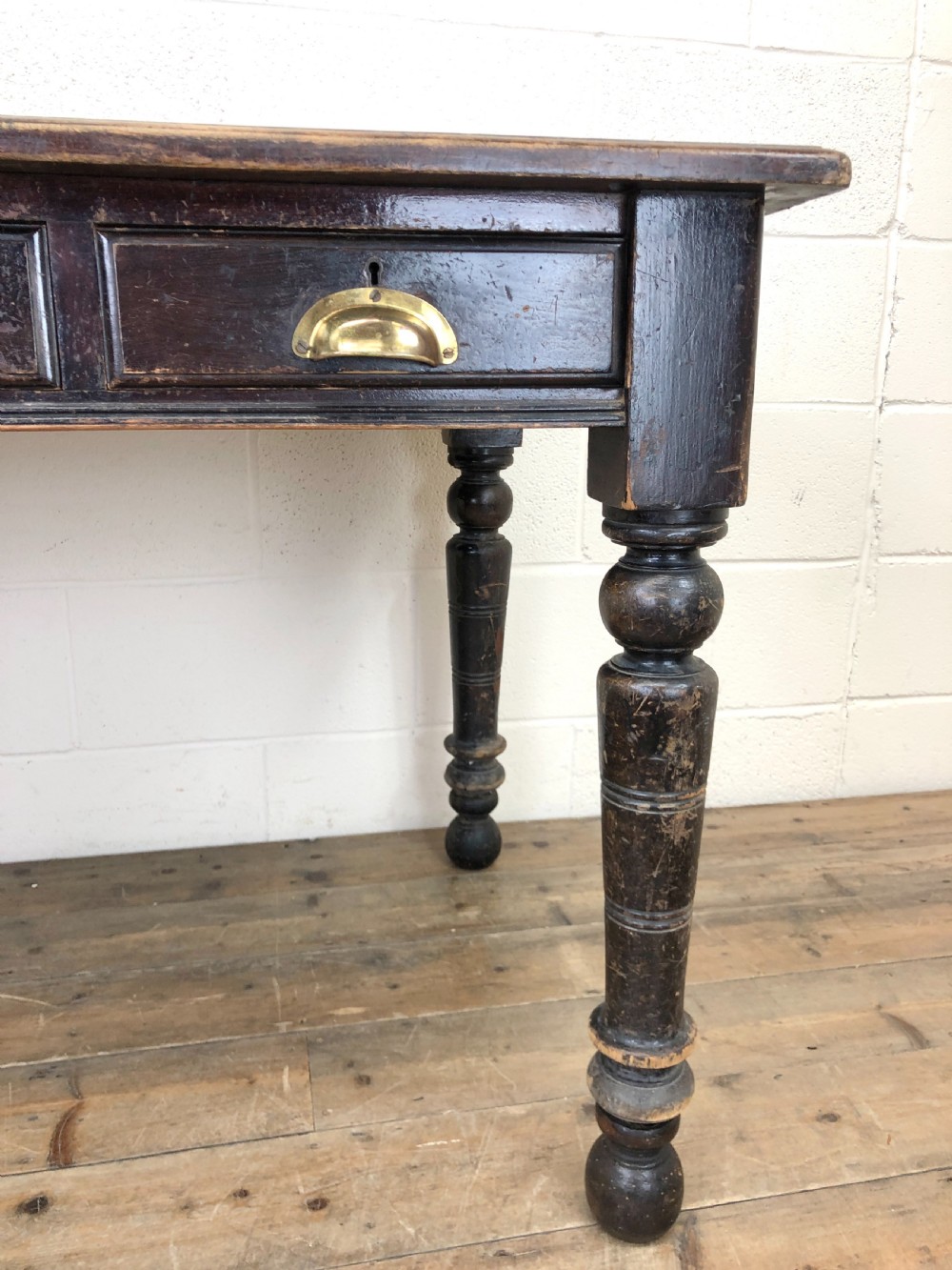 Early 20th Century Desk with Green Painted Top View V