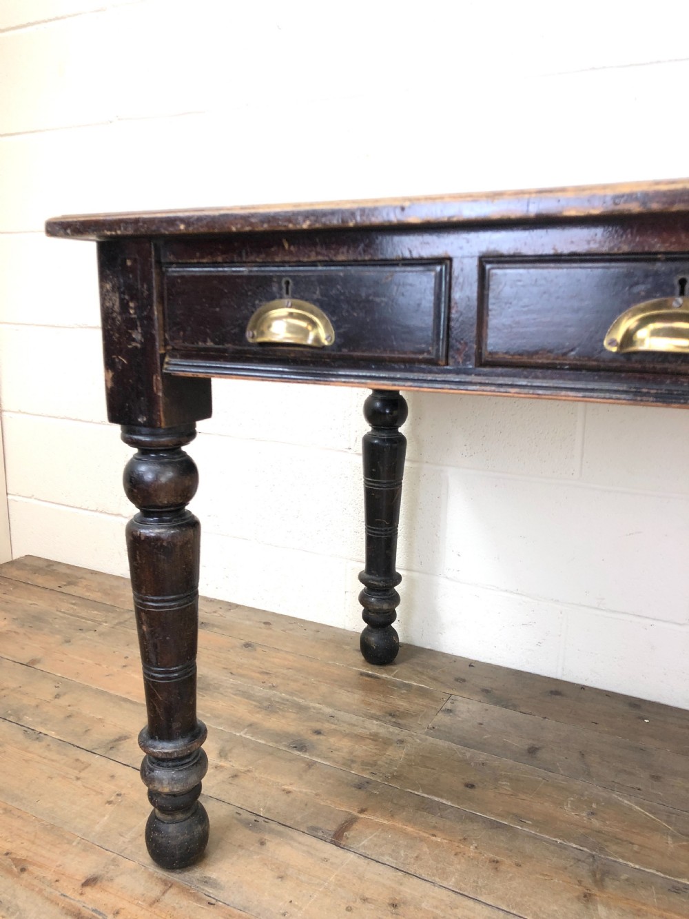 Early 20th Century Desk with Green Painted Top View VI