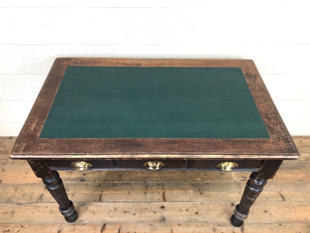 Early 20th Century Desk with Green Painted Top View VII