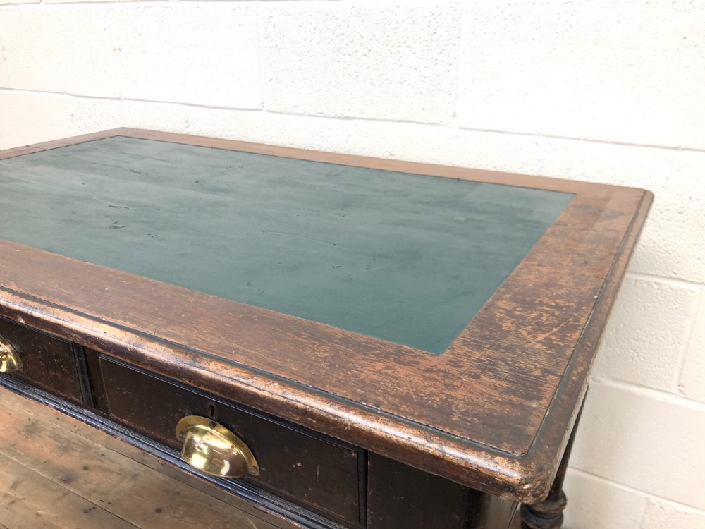 Early 20th Century Desk with Green Painted Top View VIII