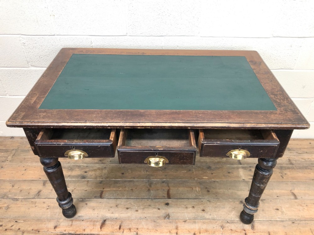 Early 20th Century Desk with Green Painted Top View IX