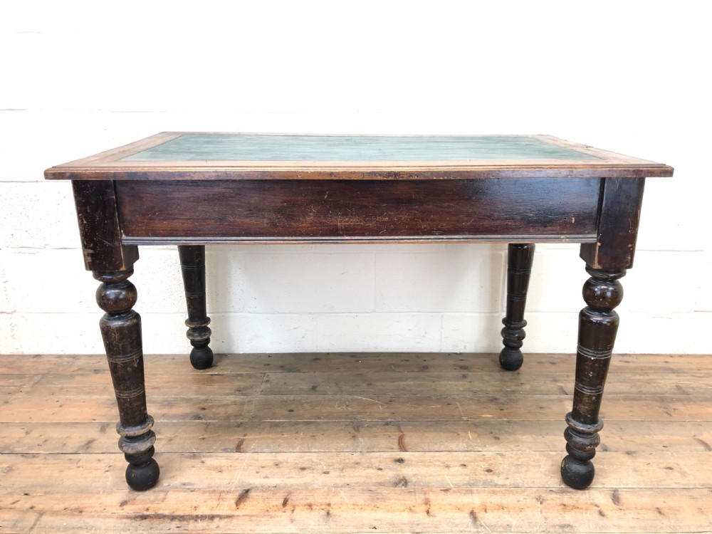 Early 20th Century Desk with Green Painted Top View X