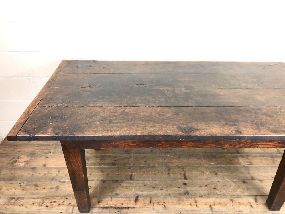 Early 19th Century Oak Kitchen Table View IX