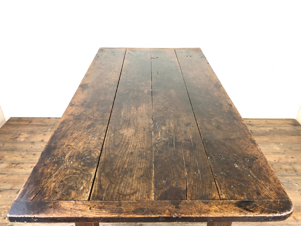 Early 19th Century Oak Kitchen Table View XII