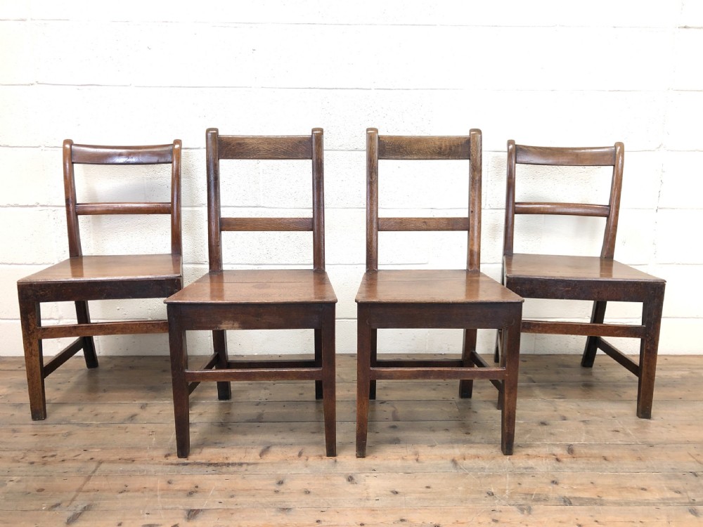 Four 19th Century Oak Back Bar Chairs View II