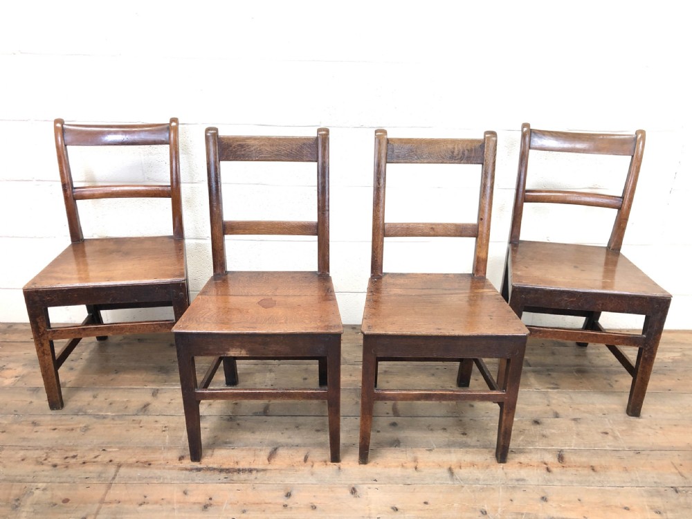 Four 19th Century Oak Back Bar Chairs View III