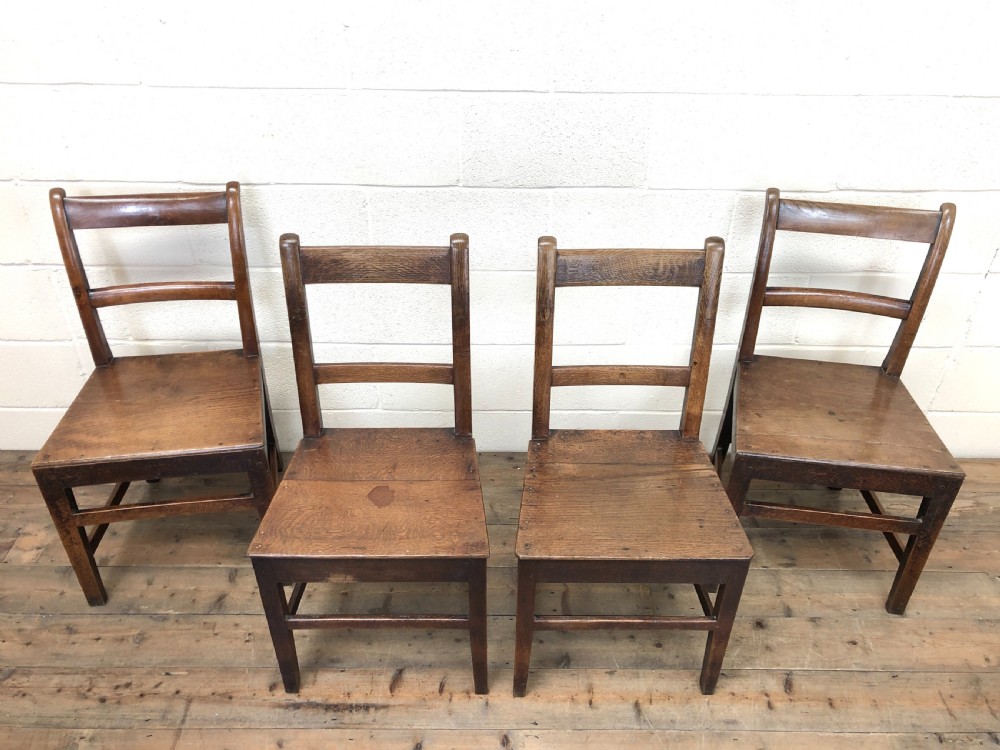 Four 19th Century Oak Back Bar Chairs View IV