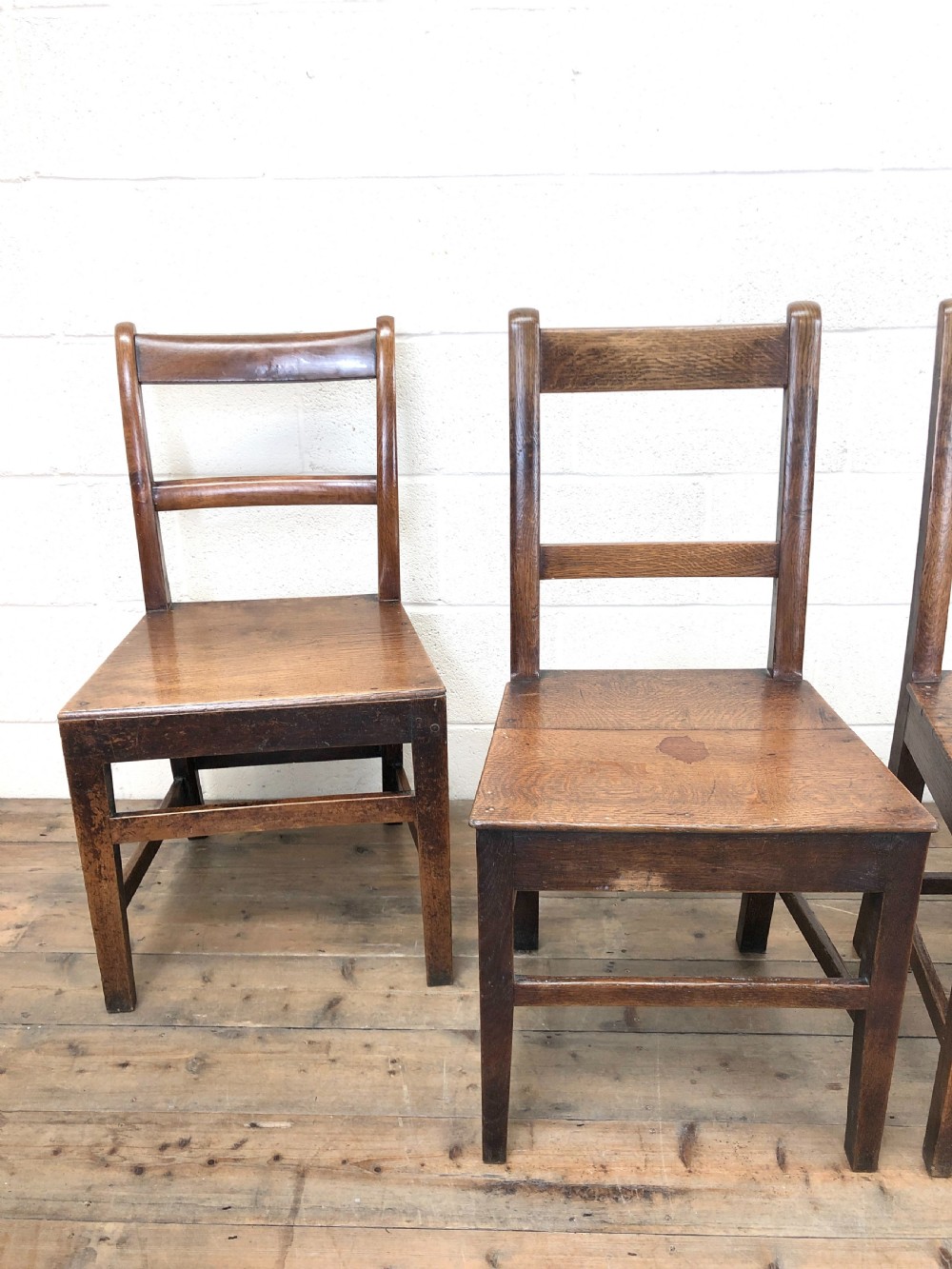 Four 19th Century Oak Back Bar Chairs View VI