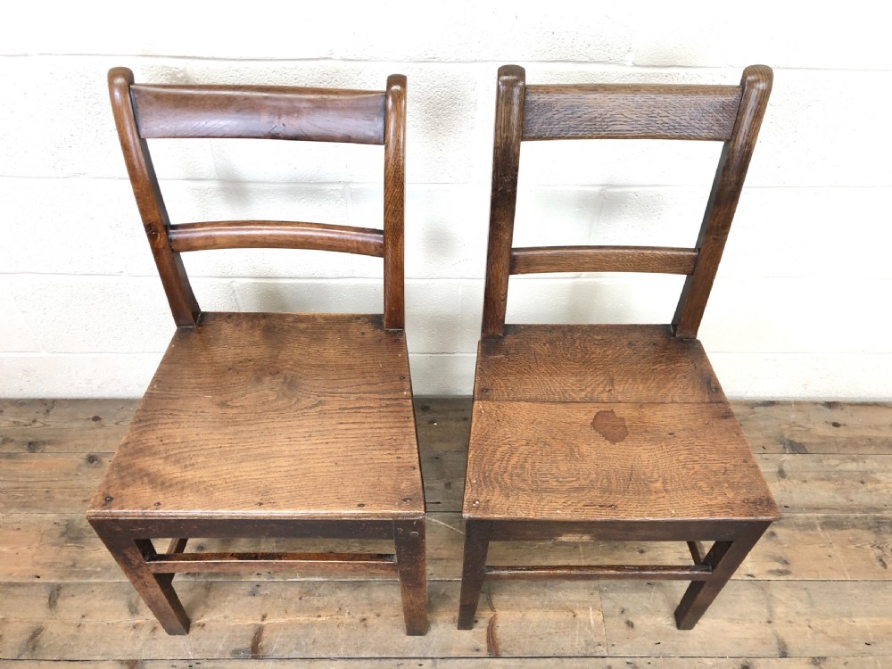 Four 19th Century Oak Back Bar Chairs View IX