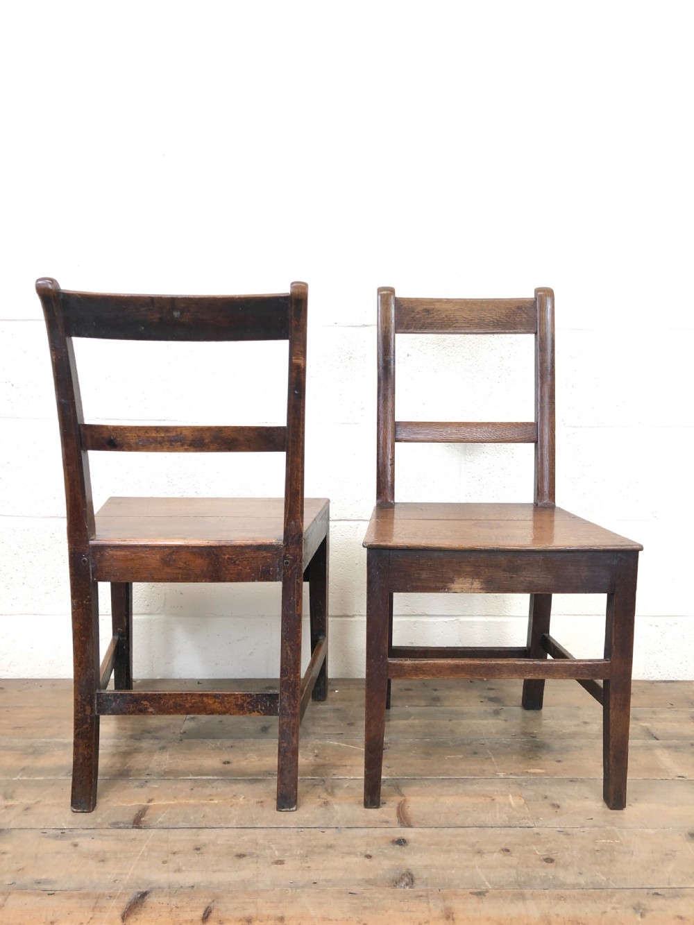 Four 19th Century Oak Back Bar Chairs View X