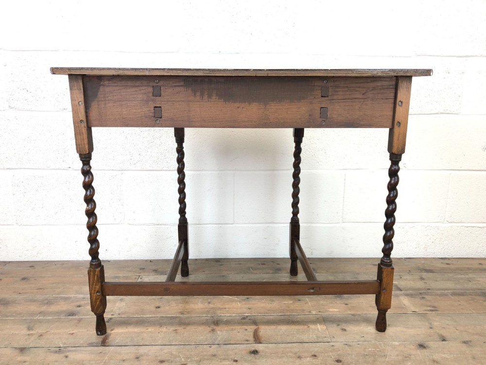 Antique Oak Demi-Lune Console Table  View XI