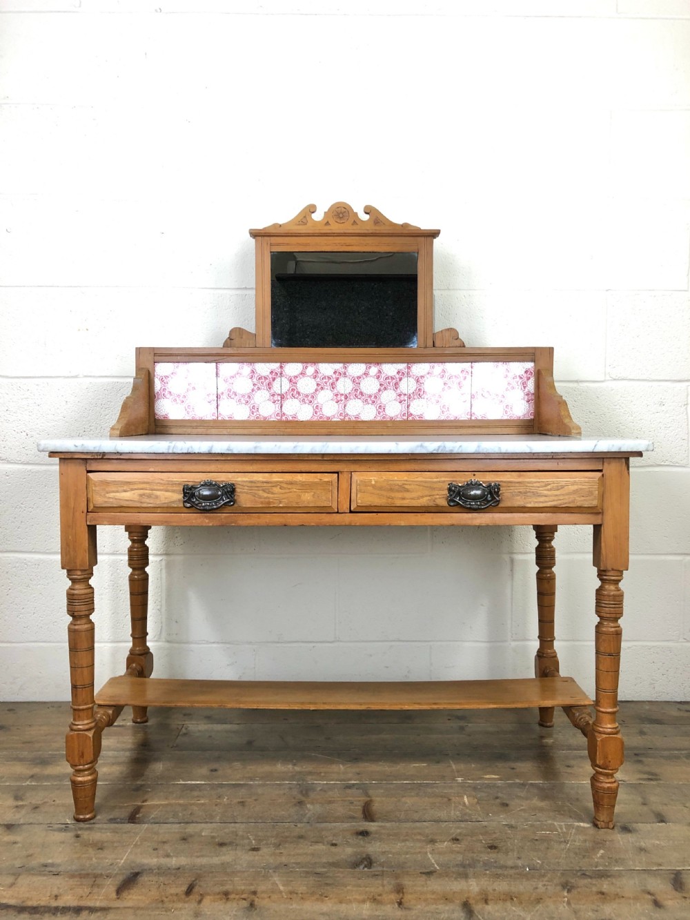 Victorian Pine Washstand with Marble Top  View II