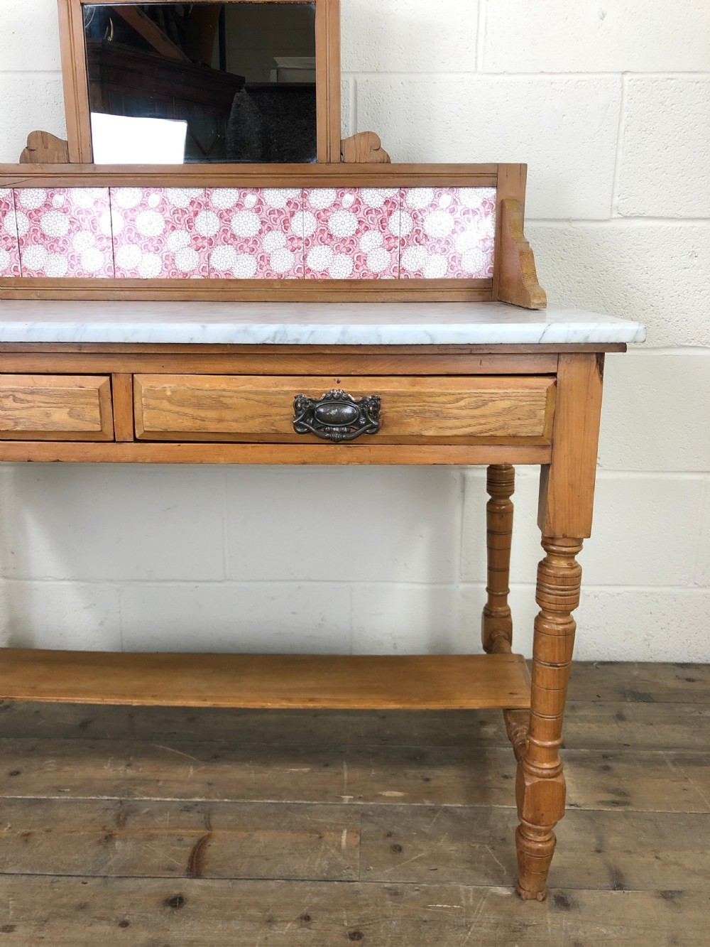 Victorian Pine Washstand with Marble Top  View V
