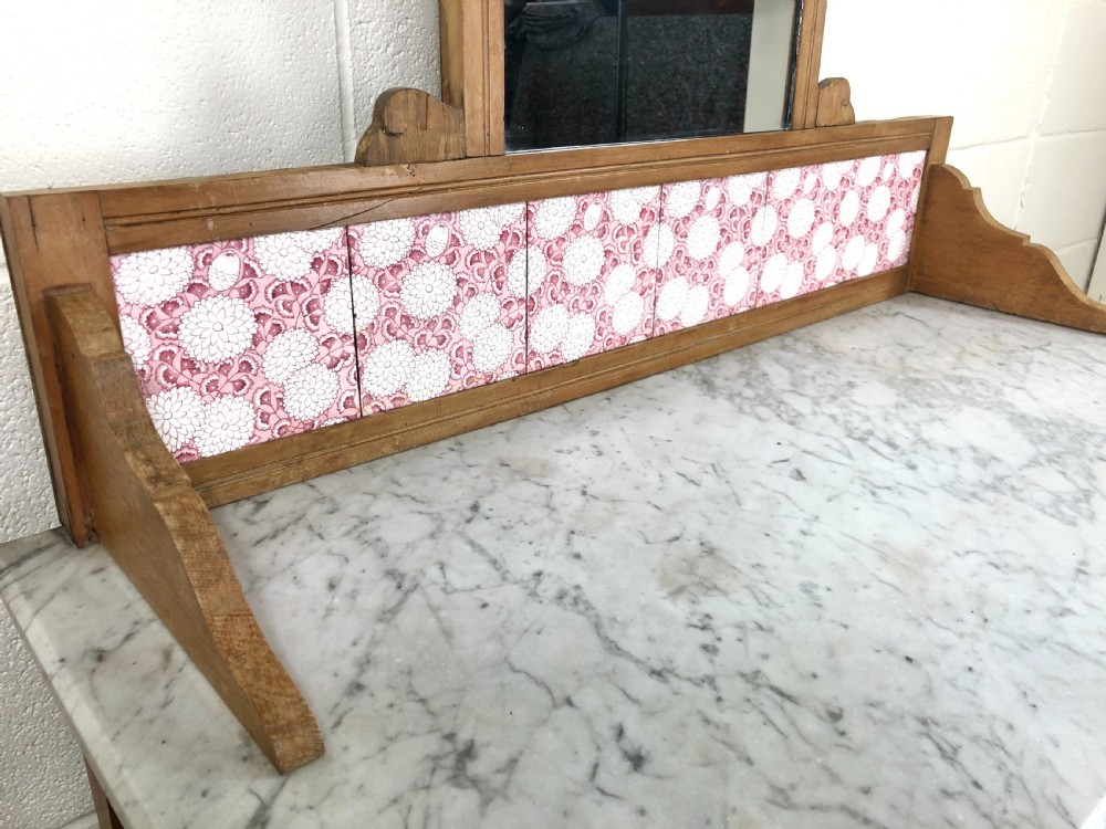 Victorian Pine Washstand with Marble Top  View VII