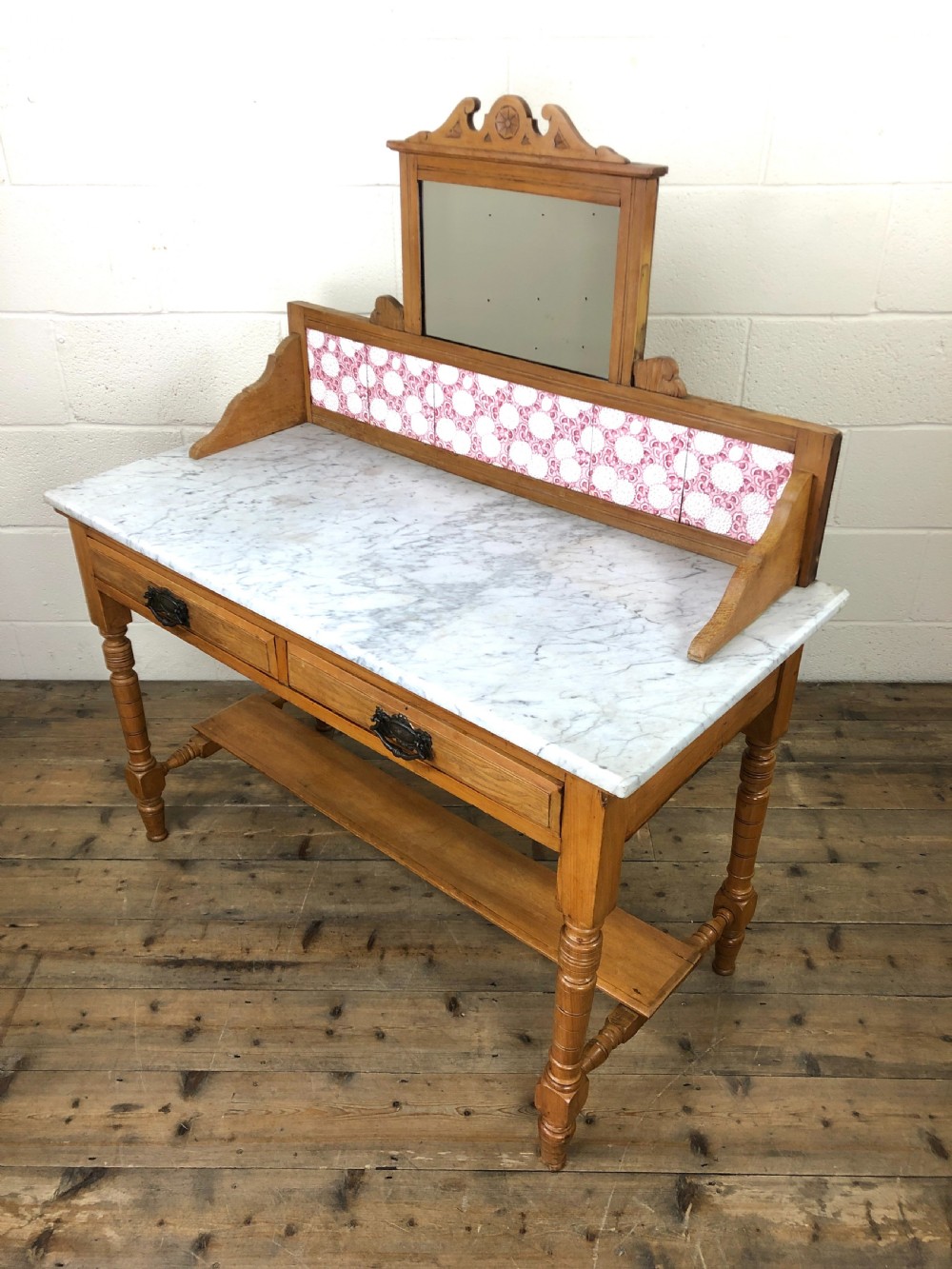 Victorian Pine Washstand with Marble Top  View IX
