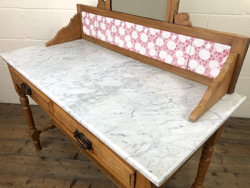 Victorian Pine Washstand with Marble Top  View XI