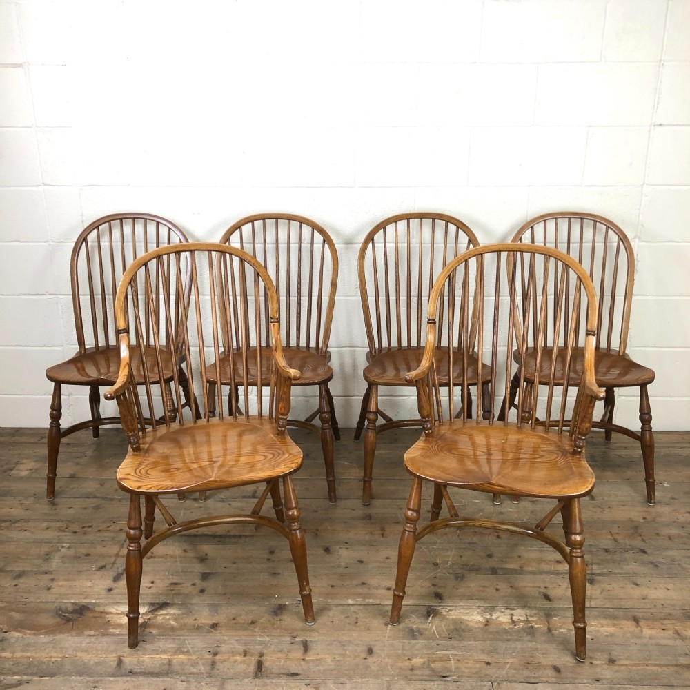 Set of Six Vintage Stick Back Chairs