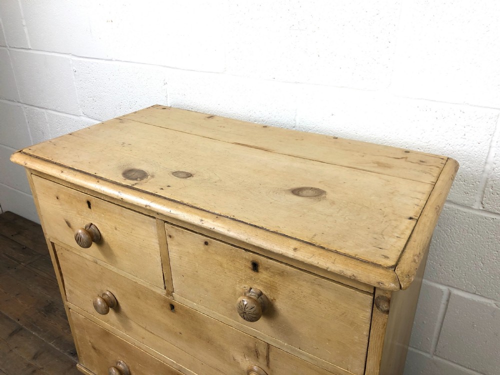 Small Antique Pine Chest of Drawers View XII