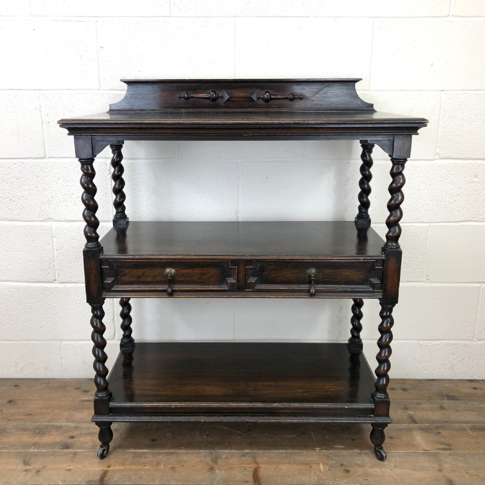 Antique Oak Three Tier Sideboard