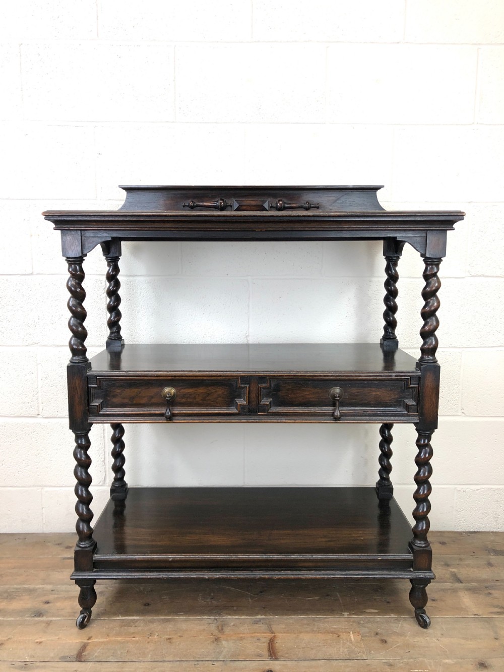 Antique Oak Three Tier Sideboard View II