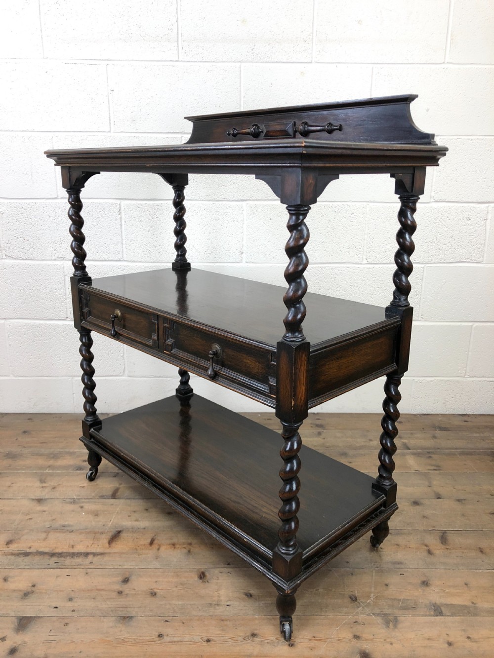 Antique Oak Three Tier Sideboard View VIII