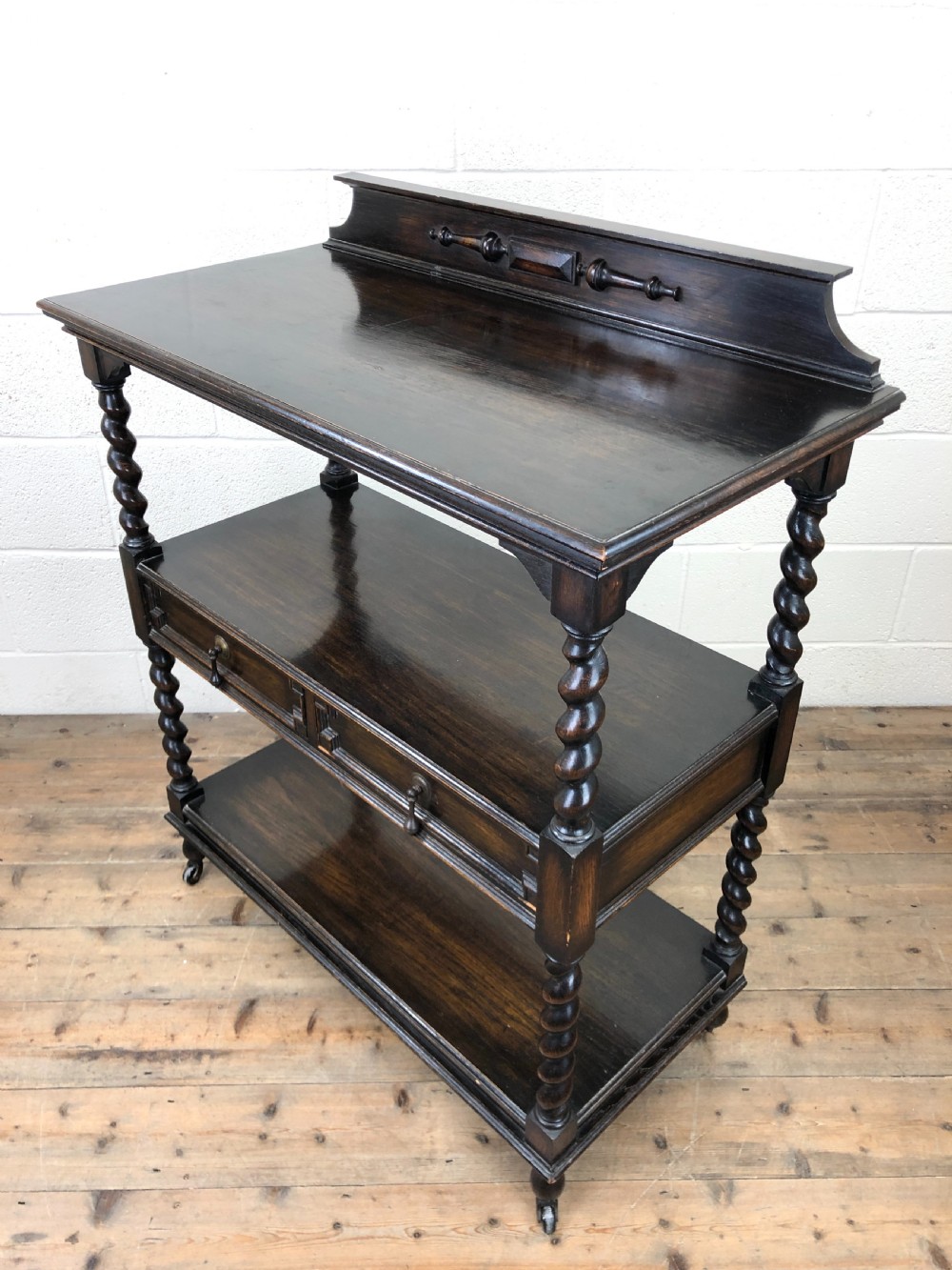 Antique Oak Three Tier Sideboard View IX