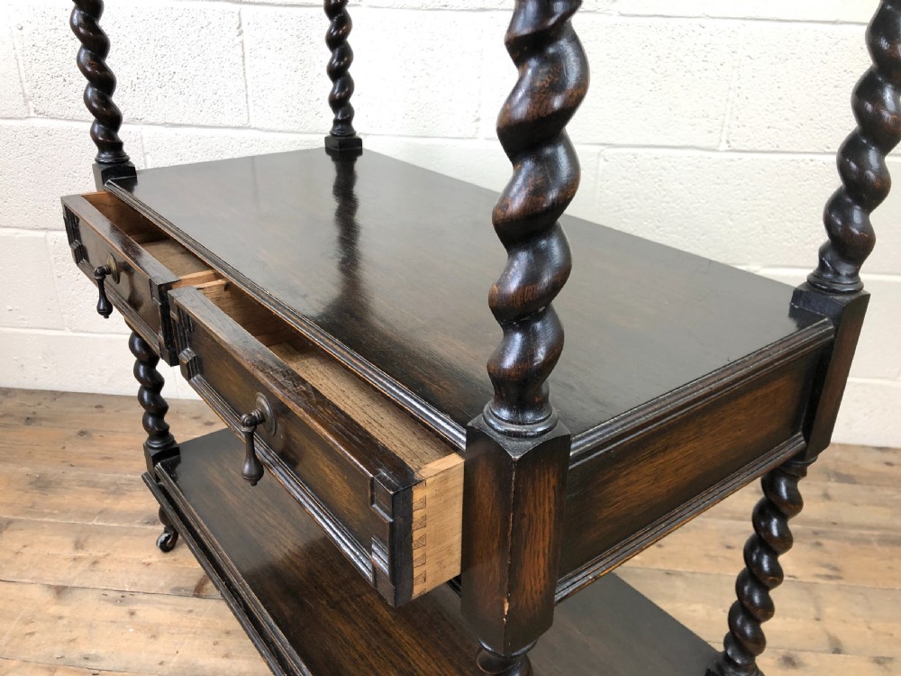 Antique Oak Three Tier Sideboard View X