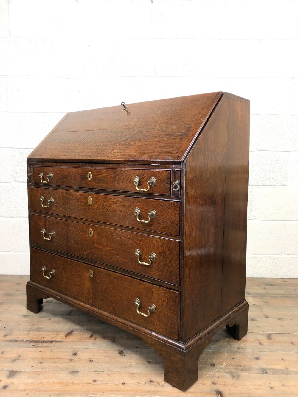 Early 19th Century Oak Fall Front Bureau View VII