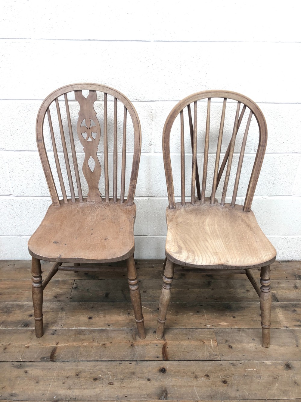 Set of Four Antique Country Kitchen Chairs View V