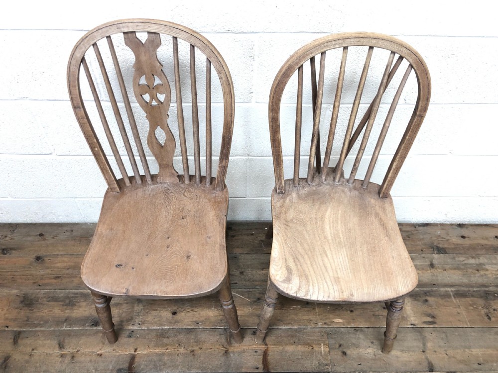Set of Four Antique Country Kitchen Chairs View VI