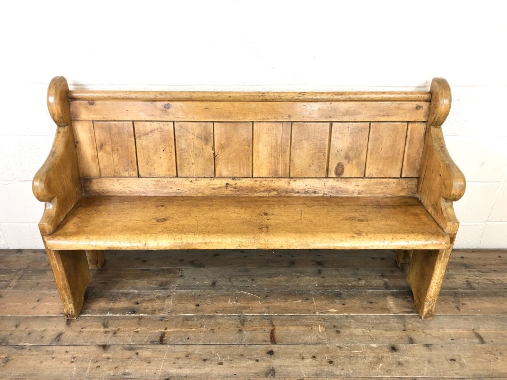 Rustic Antique Pine Church or Chapel Pew View III