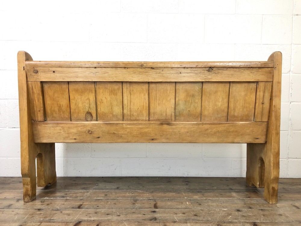 Rustic Antique Pine Church or Chapel Pew View IX