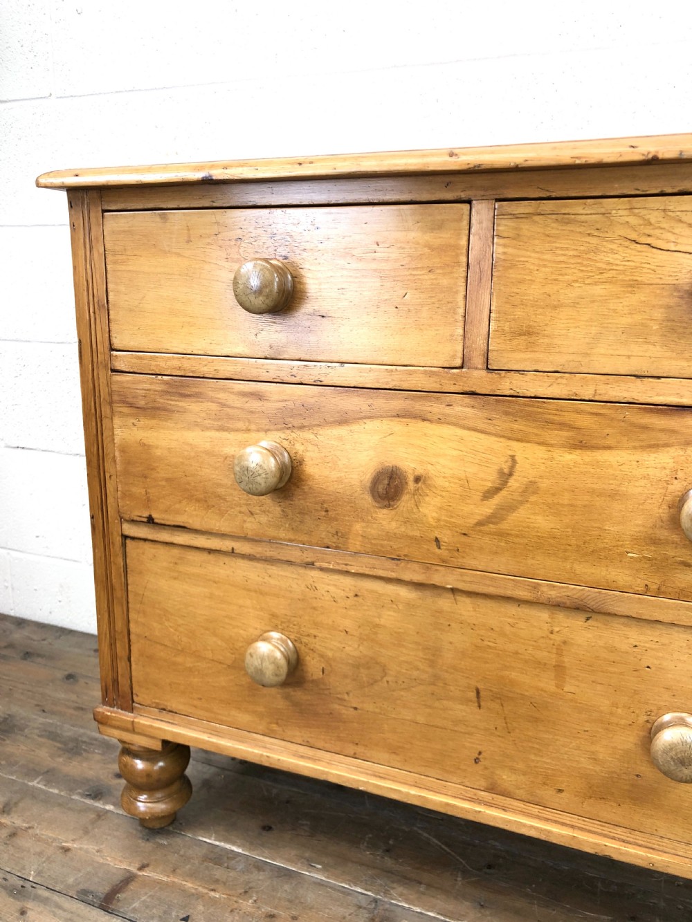 Antique Straight Front Pine Chest of Drawers View III