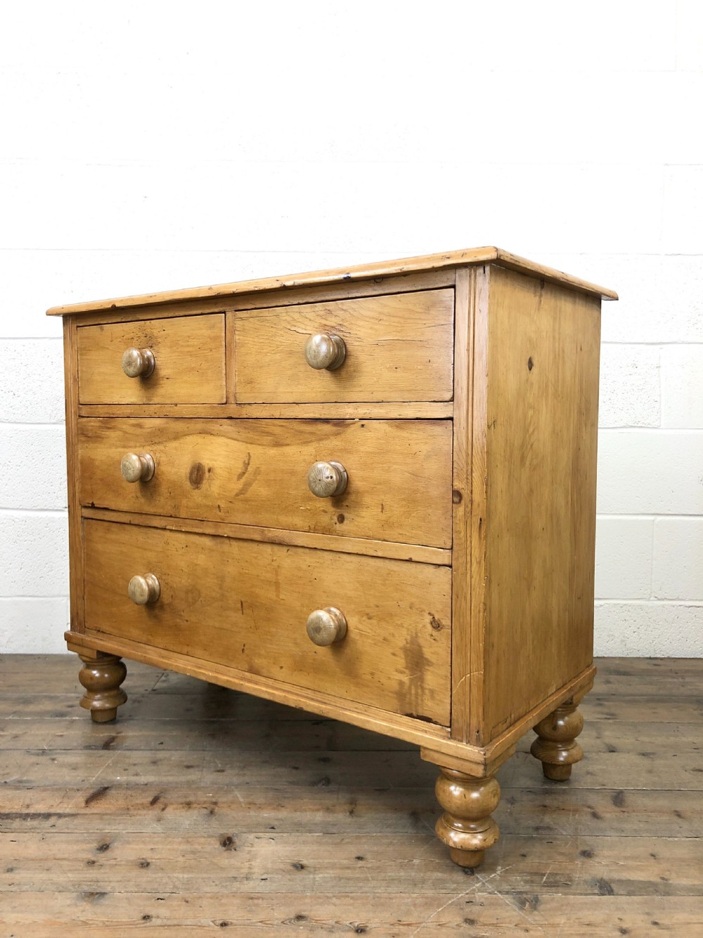 Antique Straight Front Pine Chest of Drawers View V