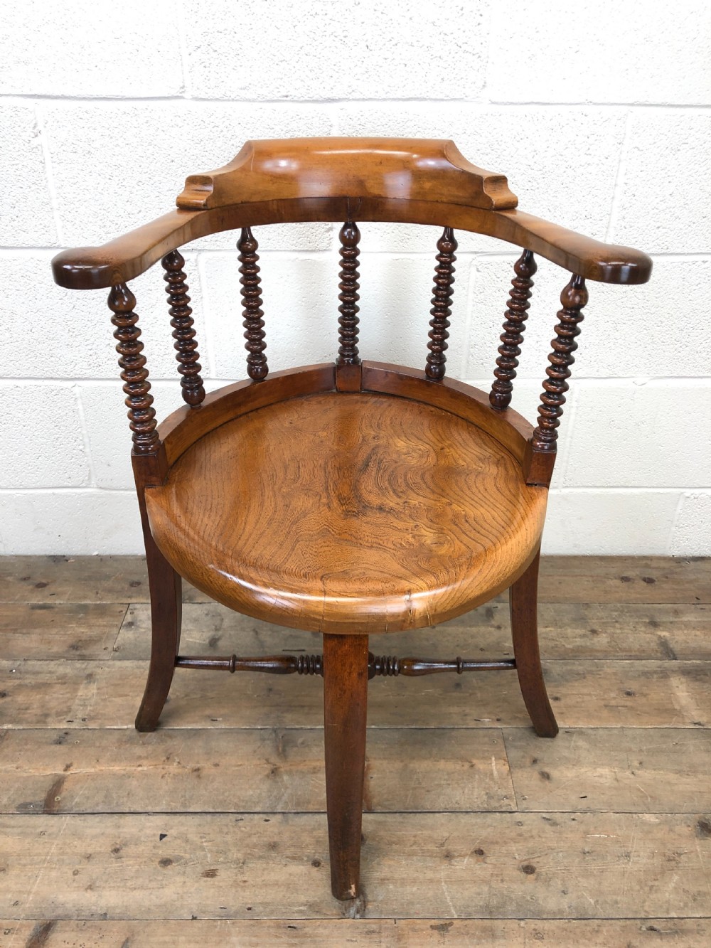 Antique Captain Style Elm Armchair  View II