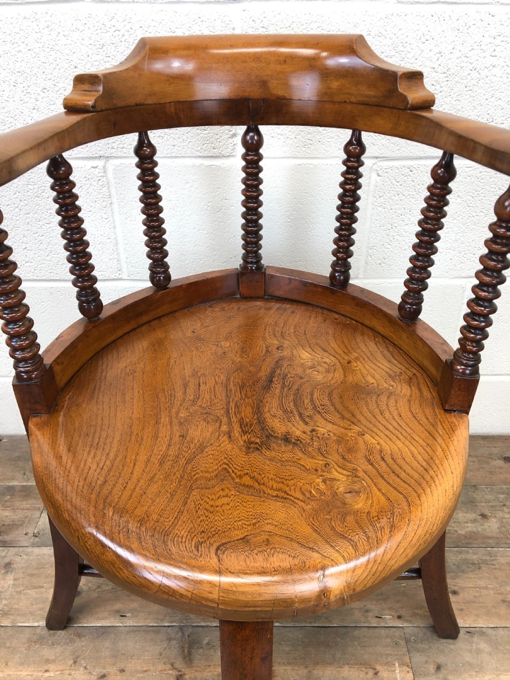 Antique Captain Style Elm Armchair  View III