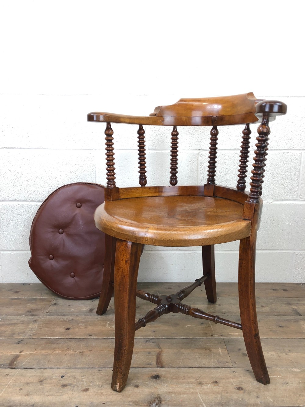Antique Captain Style Elm Armchair  View XII