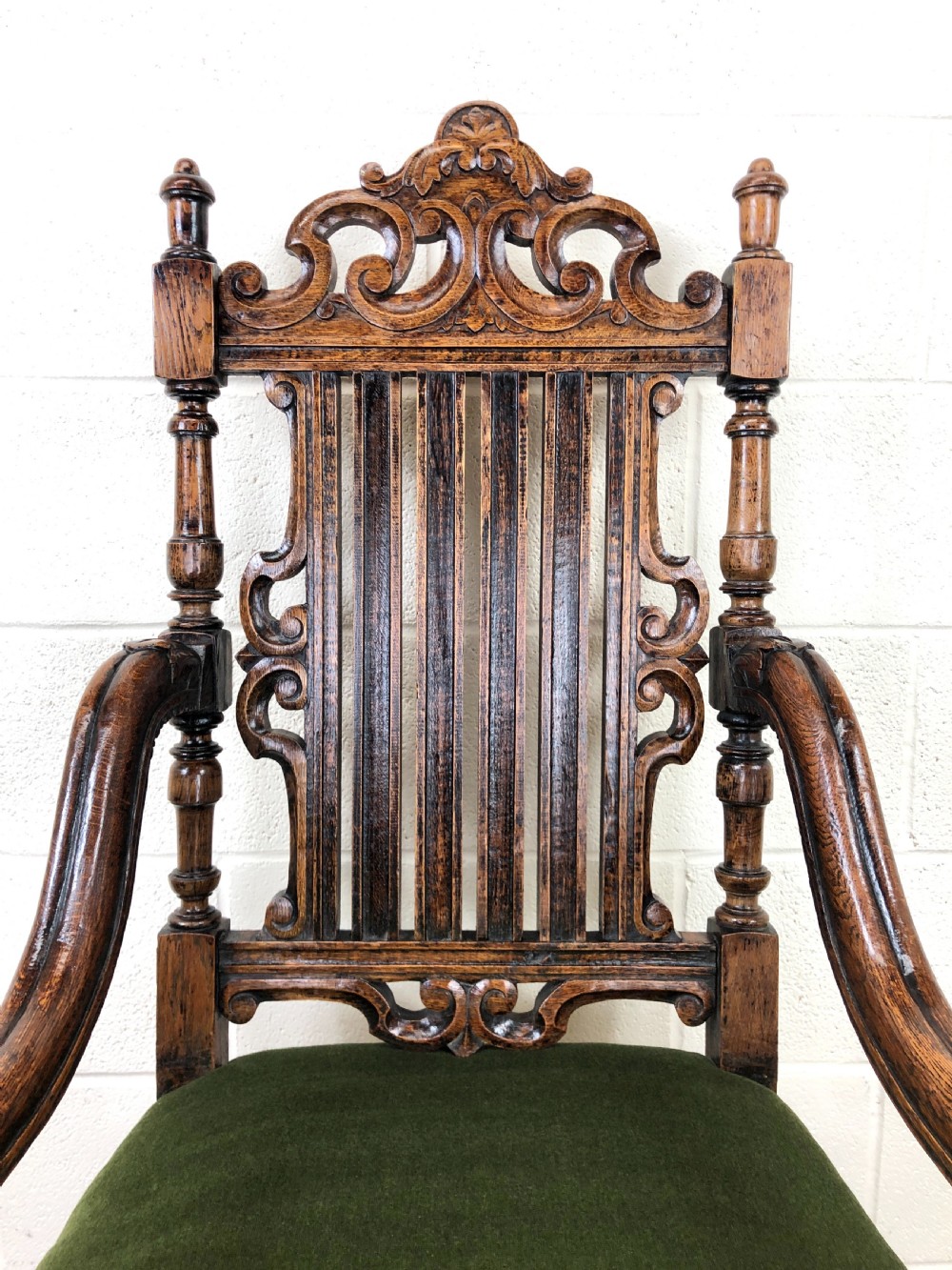 Victorian Carved Oak Armchair View III